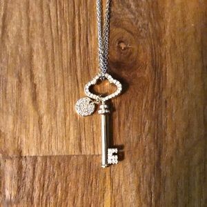 Gold and Silver Swarovski Key Necklace